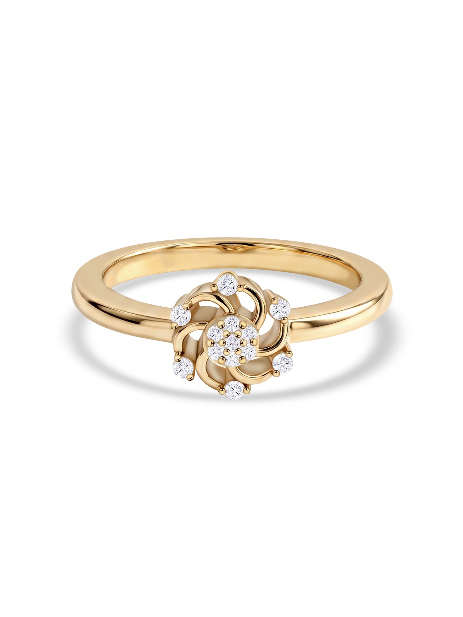 9K Yellow Gold Lab Grown Diamond Bloom Ring