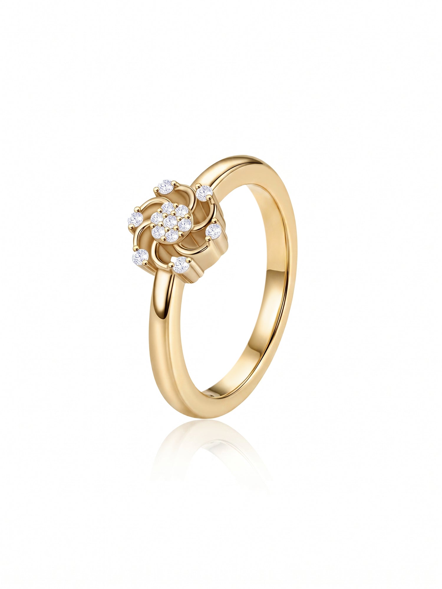 9K Yellow Gold Lab Grown Diamond Bloom Ring