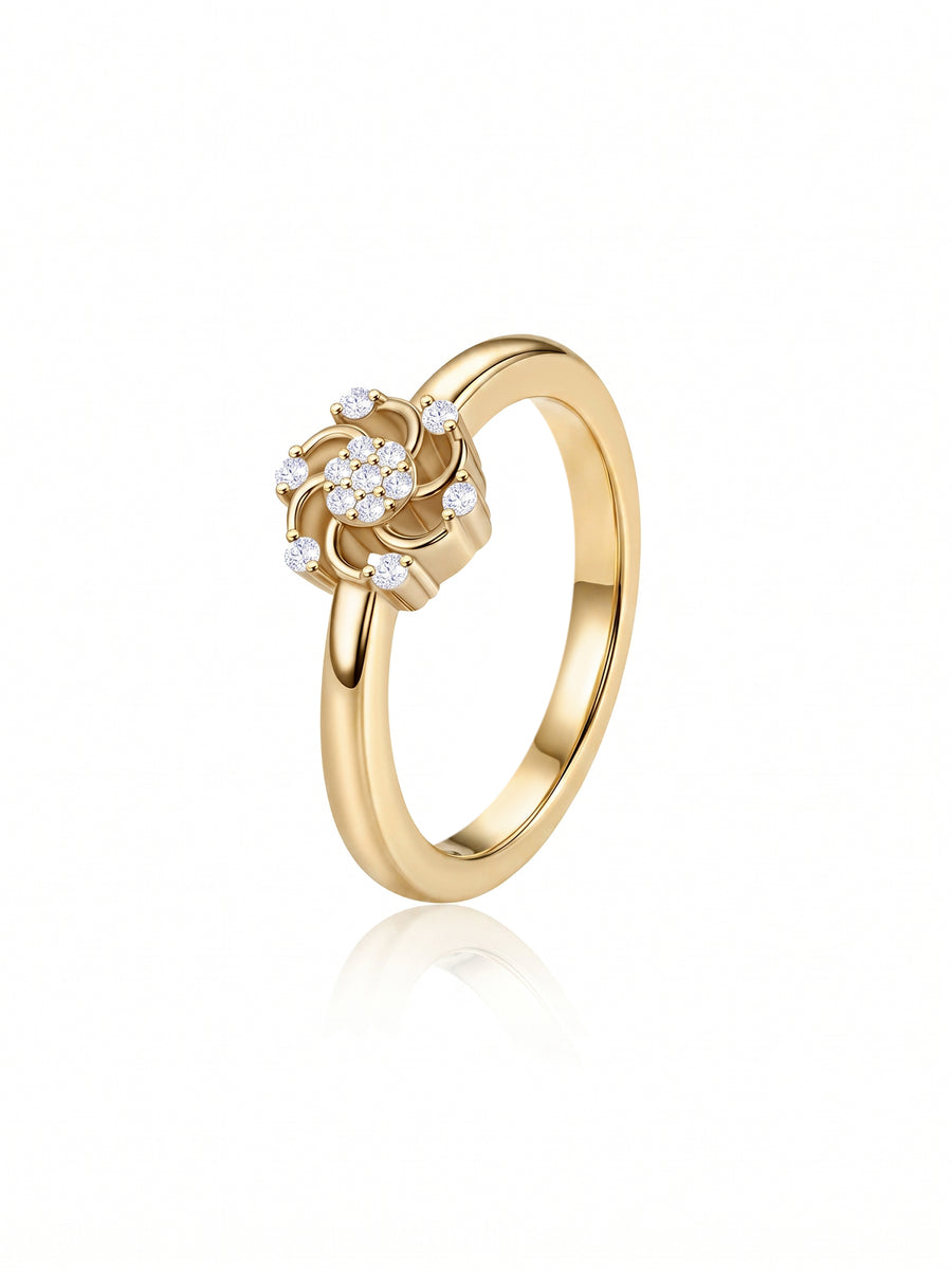 9K Yellow Gold Lab Grown Diamond Bloom Ring