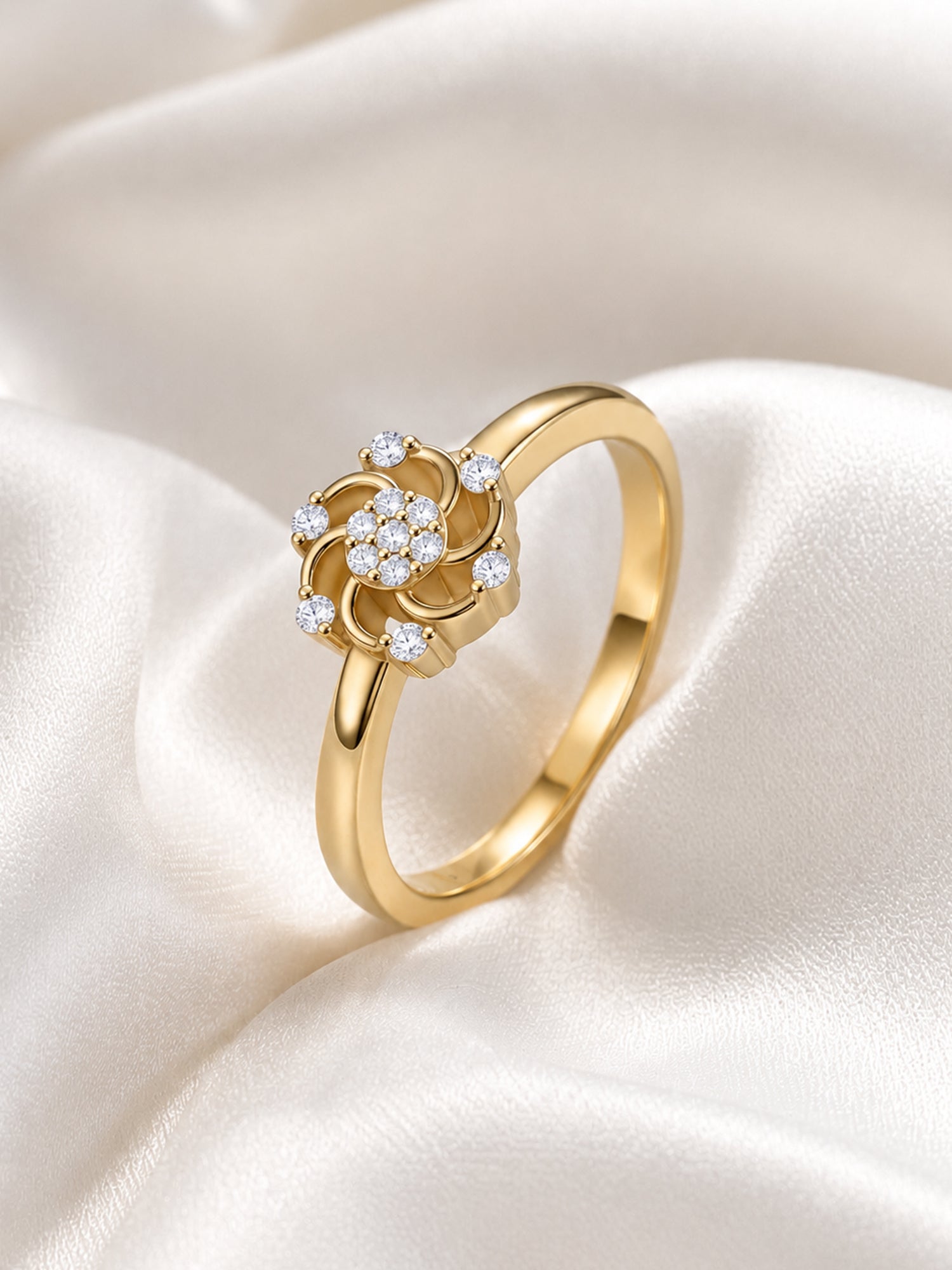 9K Yellow Gold Lab Grown Diamond Bloom Ring