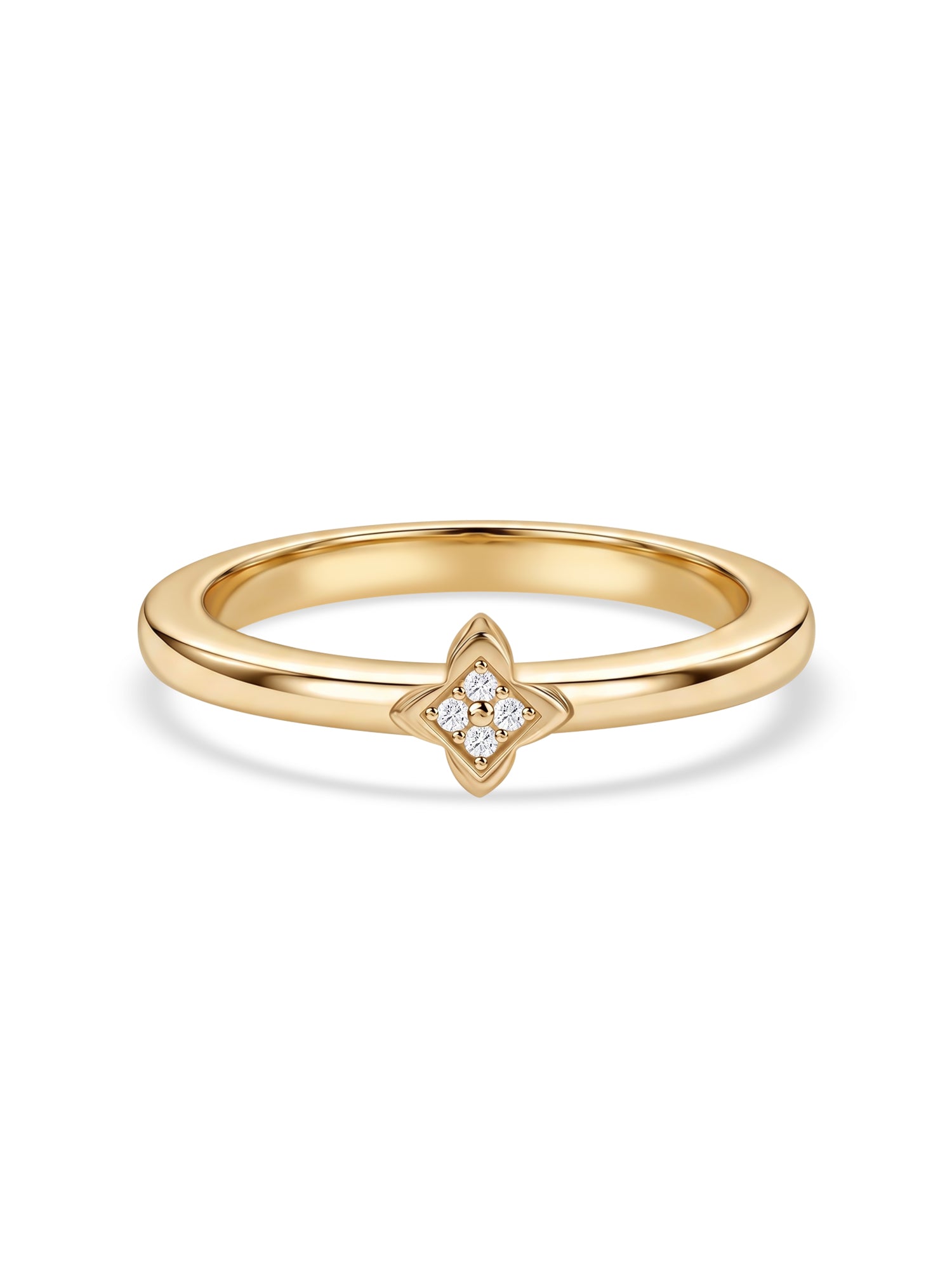 9K Yellow Gold Lab Grown Diamond Emblem Ring
