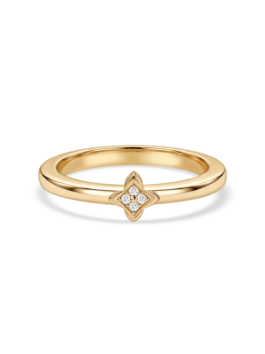 9K Yellow Gold Lab Grown Diamond Emblem Ring
