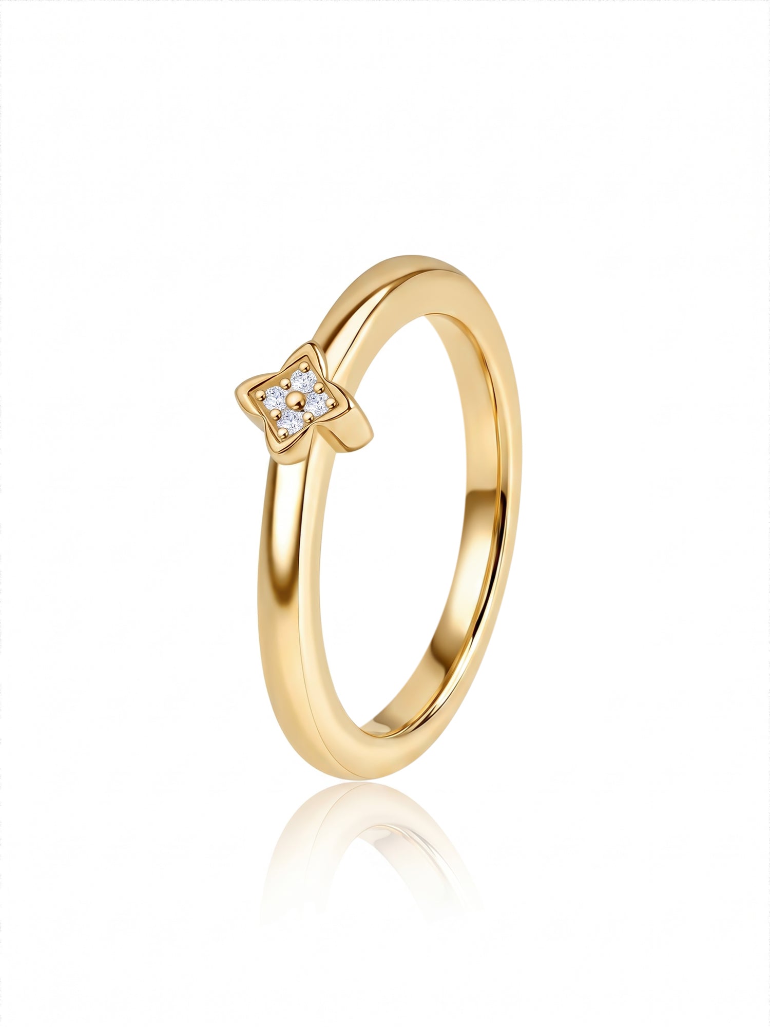 9K Yellow Gold Lab Grown Diamond Emblem Ring
