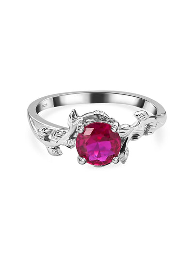 Women's Silver ring design with ruby