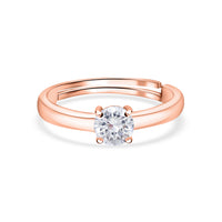 Ornate Jewels 0.8 Carat American Diamond Rose Gold Adjustable Ring