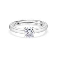 0.8 Carat American Diamond Silver Solitaire Ring for Women