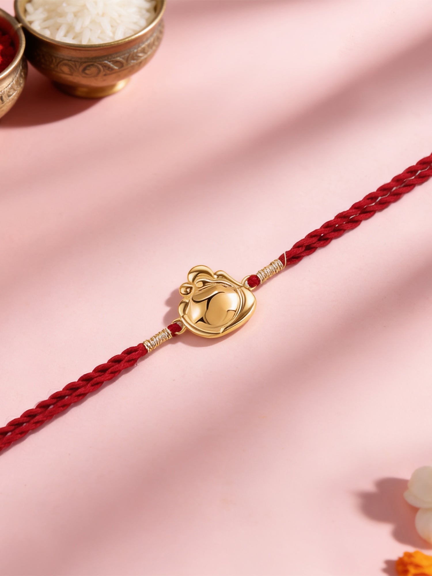 Minimal Ganesha Gold Plated Rakhi For Brother