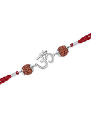 Om Rudraksha Silver Rakhi For Brother