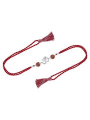 Om Rudraksha Silver Rakhi For Brother