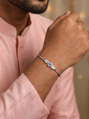 Amethyst Leaf Silver Rakhi
