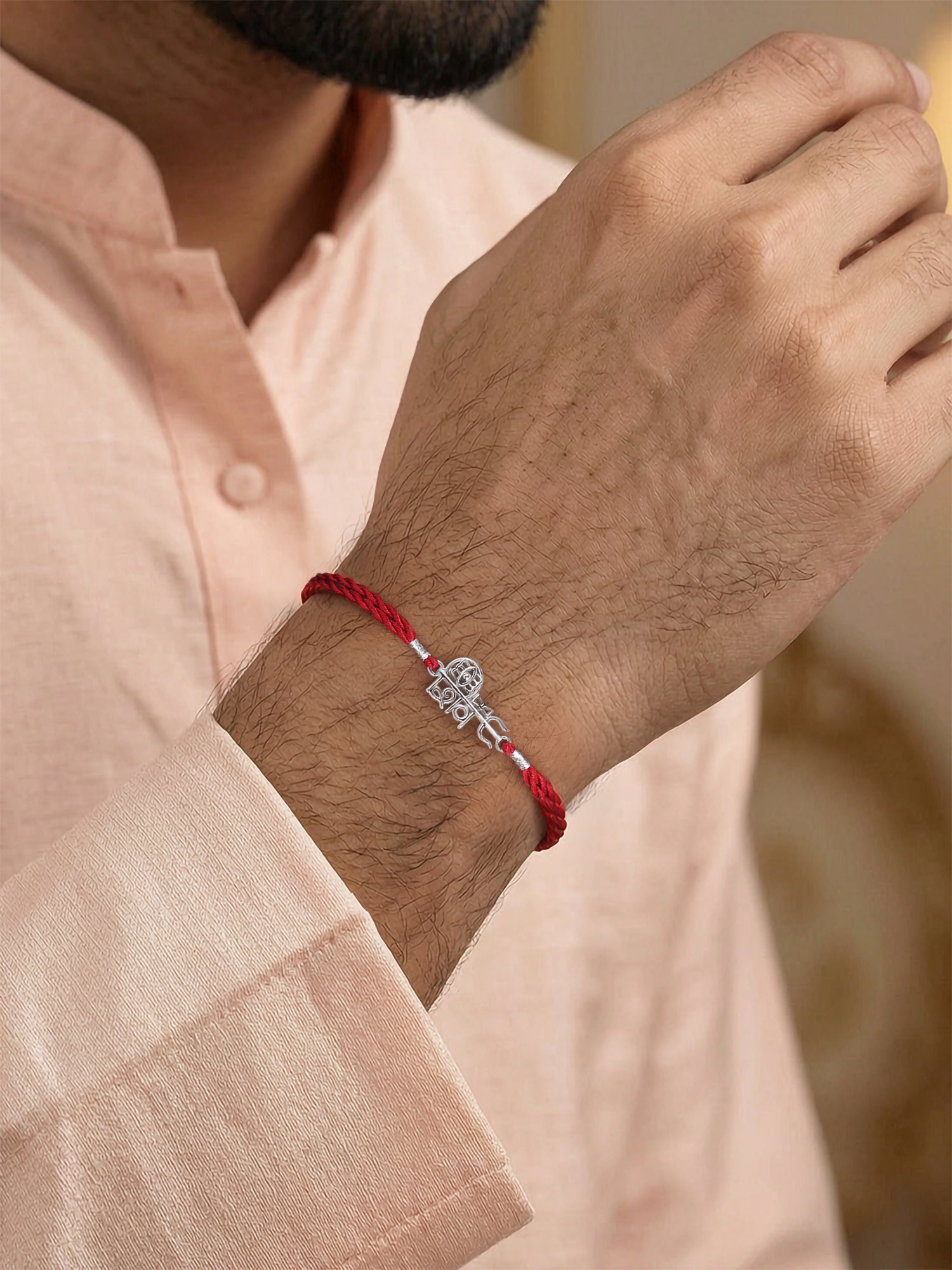 Divine Shiv Trishul Silver Rakhi