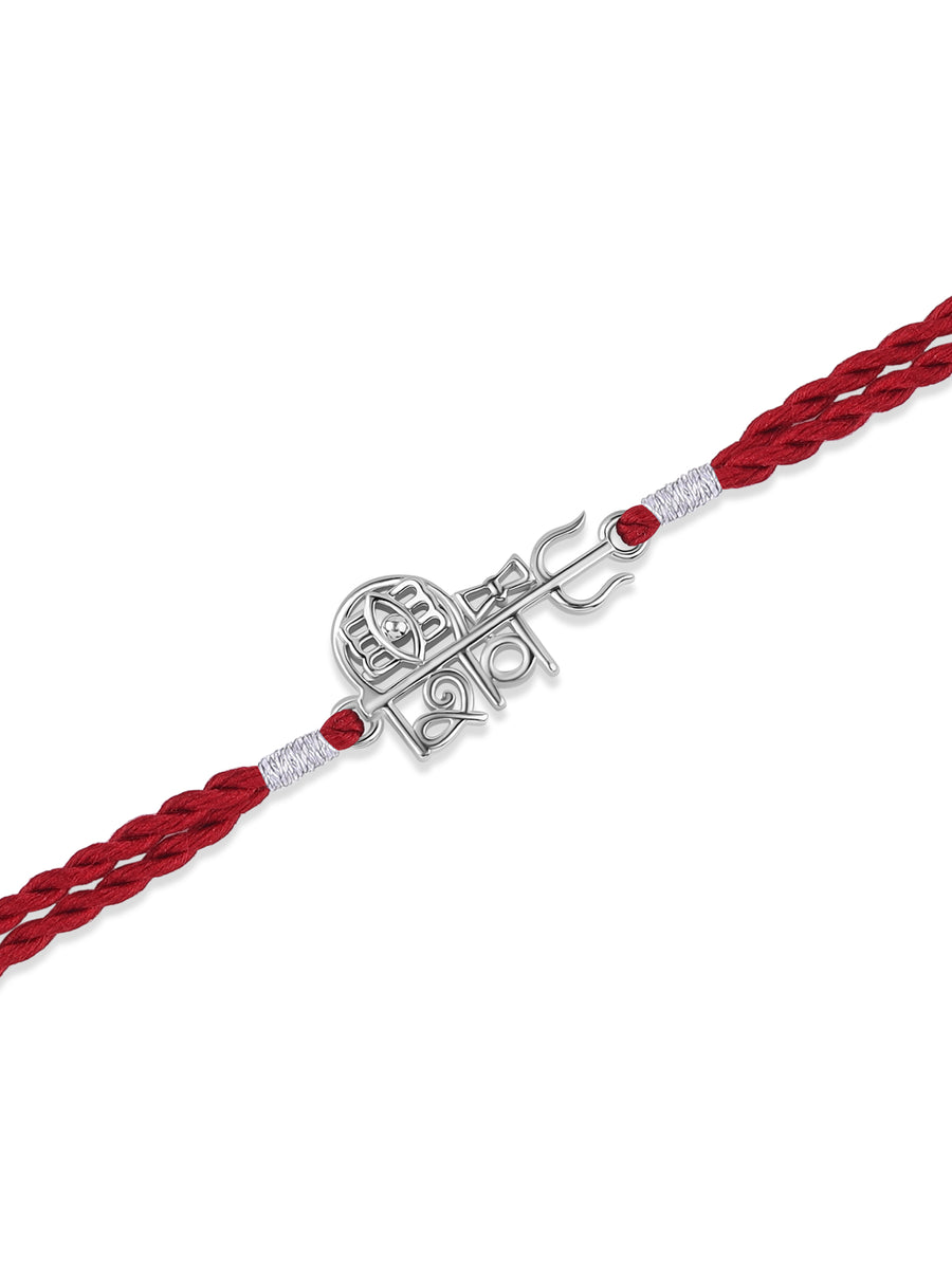 Divine Shiv Trishul Silver Rakhi