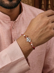 Trishul Rudraksha Silver Rakhi For Brother