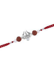 Trishul Rudraksha Silver Rakhi For Brother