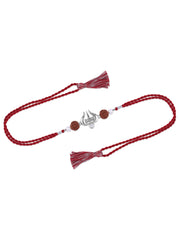 Trishul Rudraksha Silver Rakhi For Brother