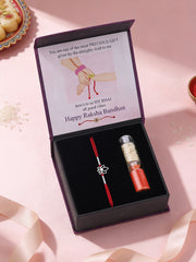 Lotus American Diamond Silver Rakhi