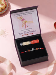 Hari Om Rudraksha Silver Rakhi