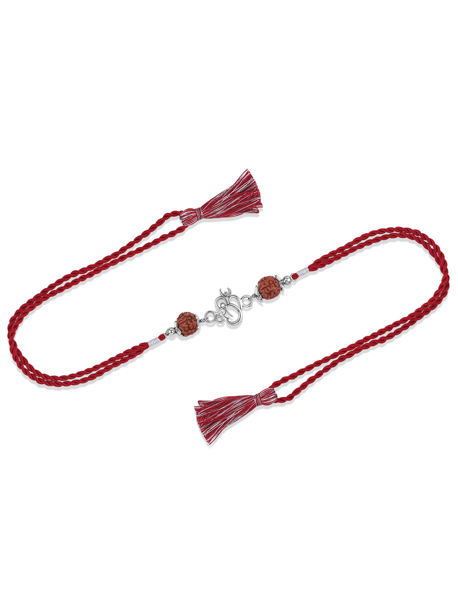 Hari Om Rudraksha Silver Rakhi