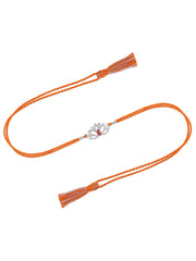 Lotus Grace Garnet Silver Rakhi