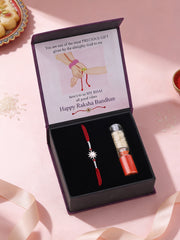 Sun Glow Pearl Silver Rakhi