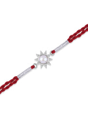 Sun Glow Pearl Silver Rakhi