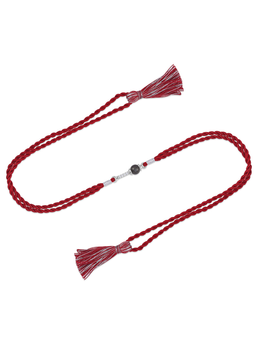 Pyrite Hanuman Gada Silver Rakhi