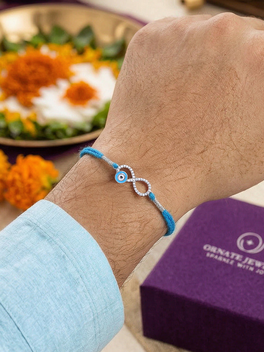 Evil Eye Infinity Silver Rakhi