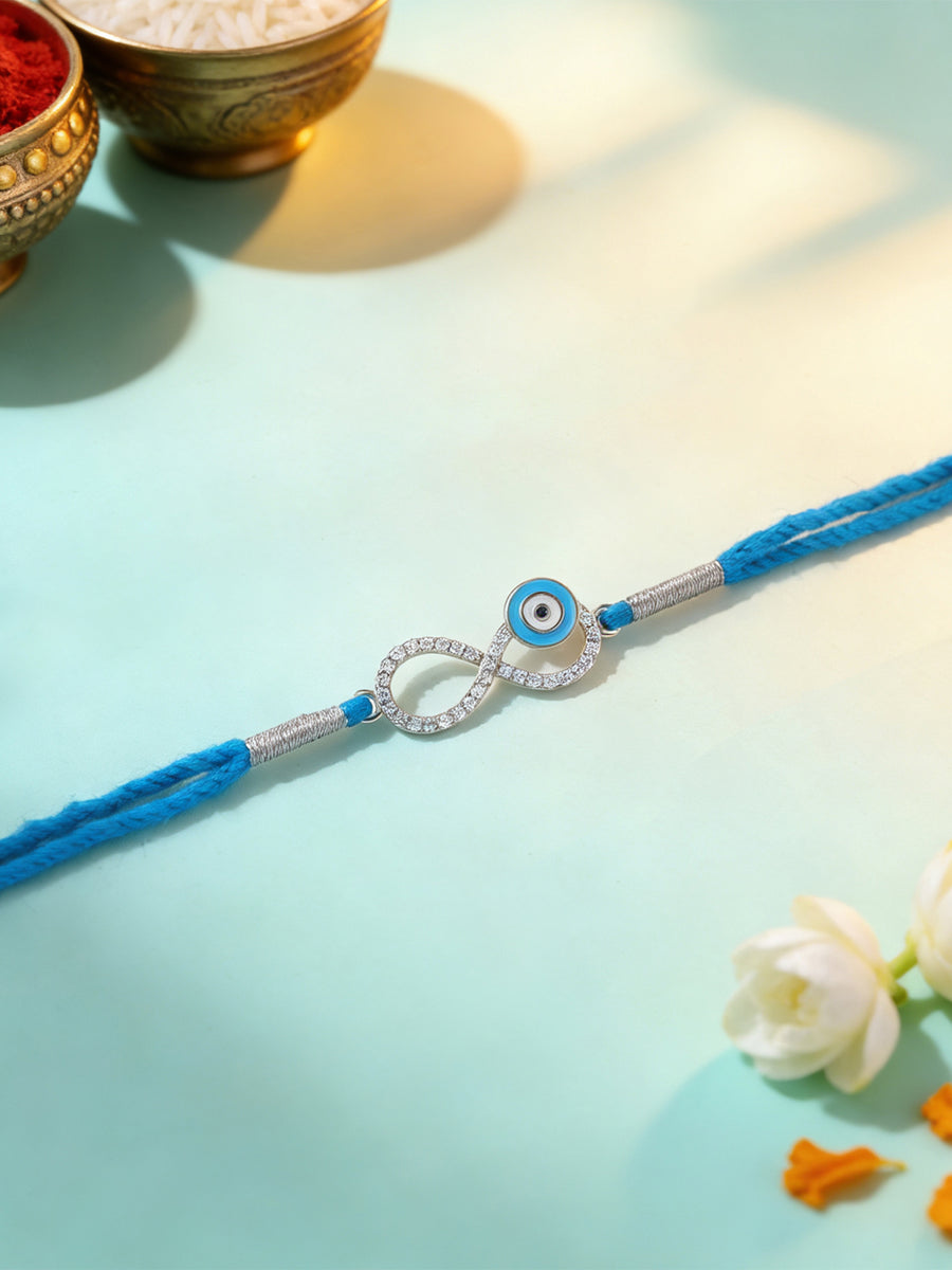 Evil Eye Infinity Silver Rakhi
