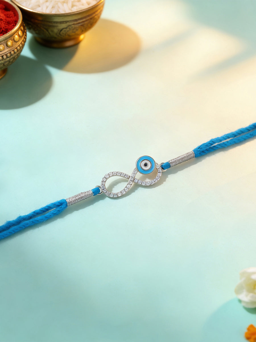Evil Eye Infinity Silver Rakhi