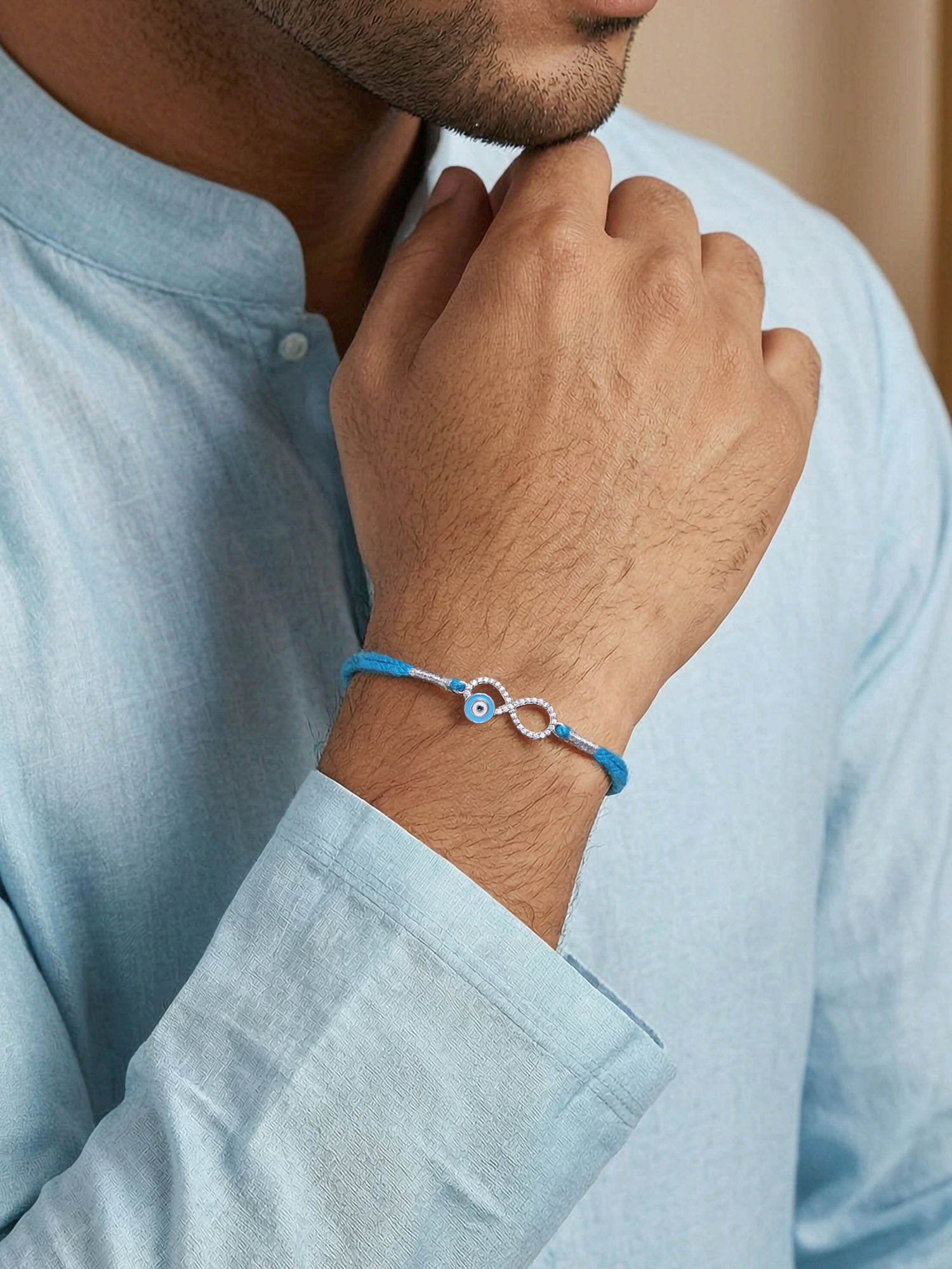 Evil Eye Infinity Silver Rakhi