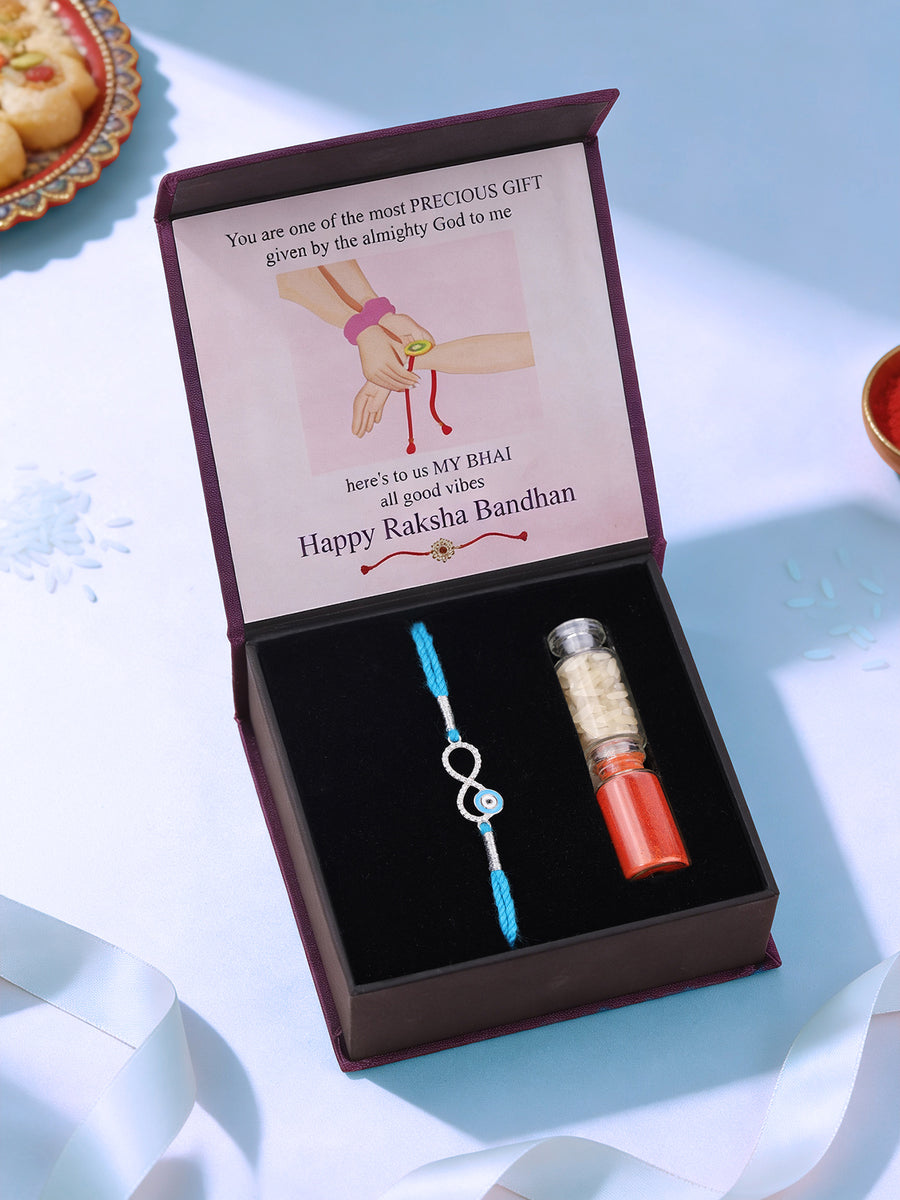 Evil Eye Infinity Silver Rakhi