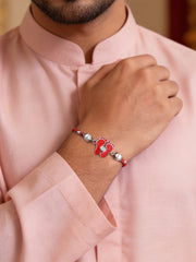 Shree Charan Blessings Silver Rakhi