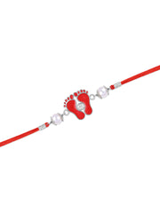 Shree Charan Blessings Silver Rakhi