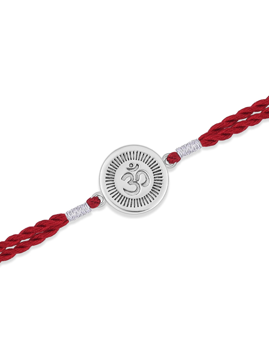 Divine Om Silver Rakhi