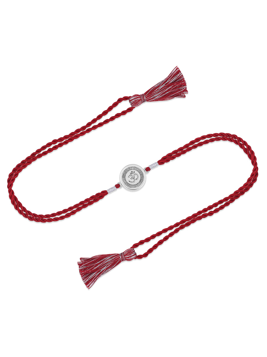 Divine Om Silver Rakhi