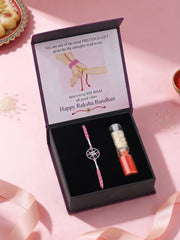 Divine Swastik Ruby Silver Rakhi