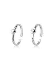 Sweet Heart Adjustable Silver Toe Rings