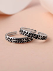 Vintage Pattern Adjustable Silver Toe Rings