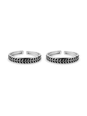Vintage Pattern Adjustable Silver Toe Rings