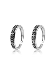 Vintage Pattern Adjustable Silver Toe Rings