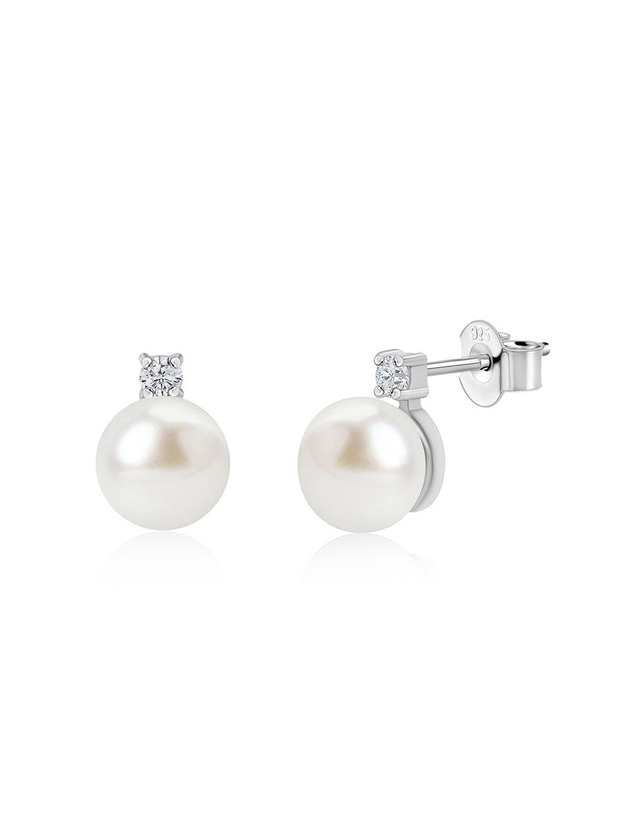 Natural Pearl Classic Studs In Silver