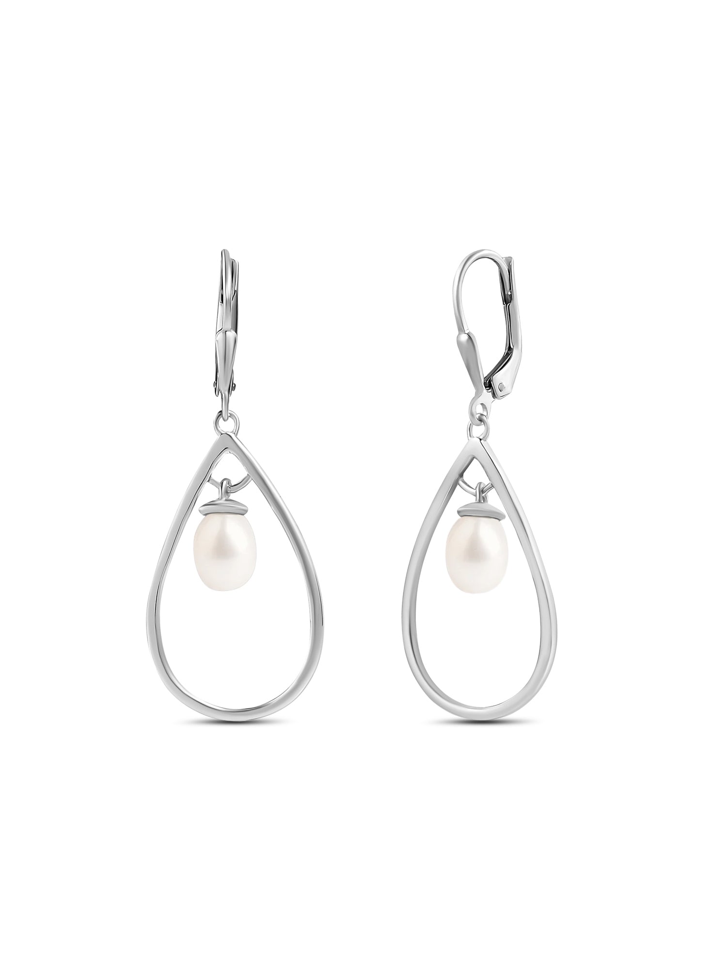 Freshwater Pearl Silver Drop Earrings