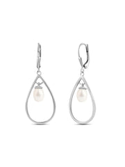 Freshwater Pearl Silver Drop Earrings