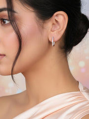 Ornate Designer Silver Bali Hoops