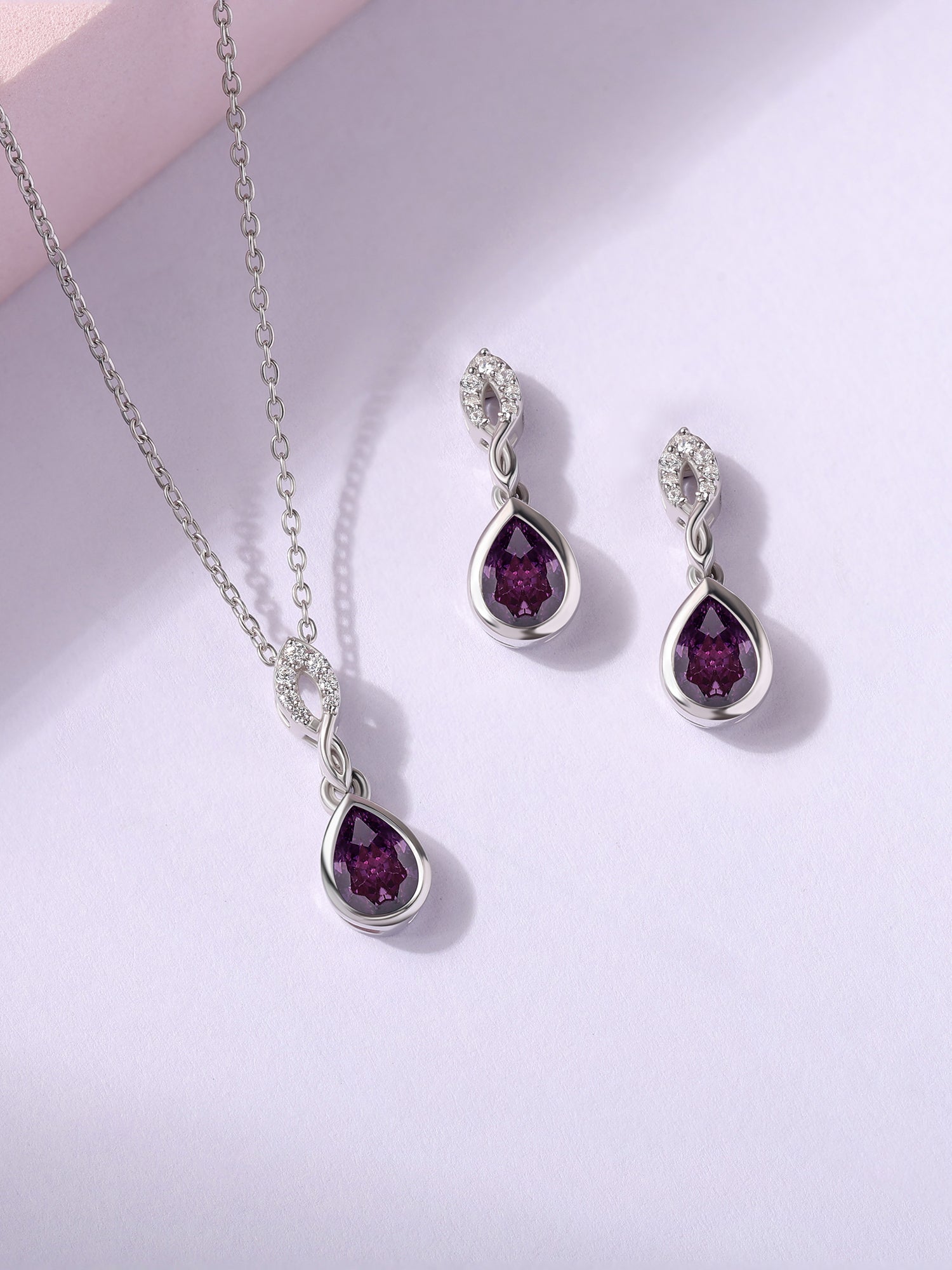 Amethyst Drop Set For Women
