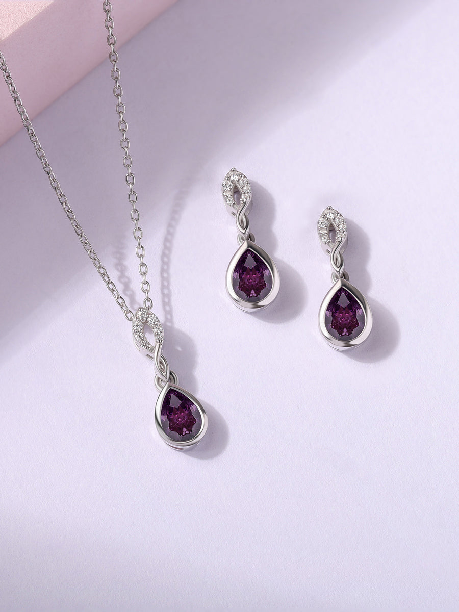 Amethyst Drop Set For Women