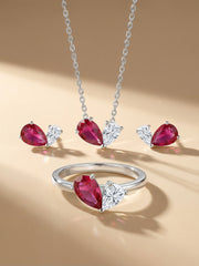Ruby Toi Et Moi Jewellery Set For Women