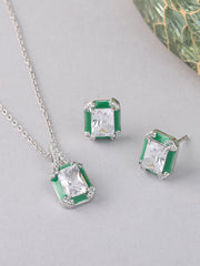Green Enamel Jewellery Set For Women