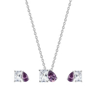 Togetherness Toi Et Moi Amethyst CZ Silver Set for Women