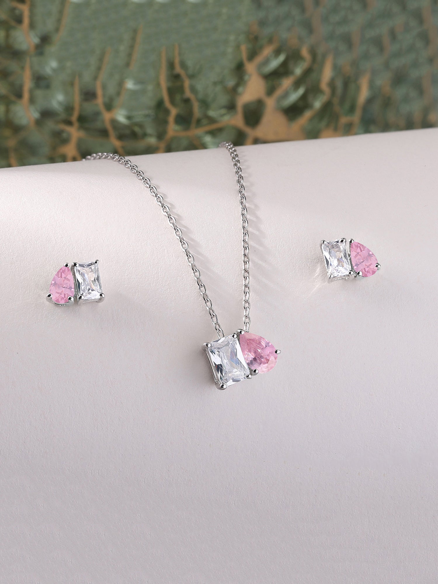 Togetherness Toi Et Moi Pink CZ Set
